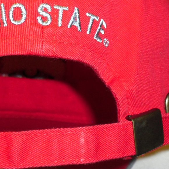 Ohio State Buckeyes Mens Red Adjustable Strapback hat Dad Hat Back Logo New Ncaa - Picture 4 of 4